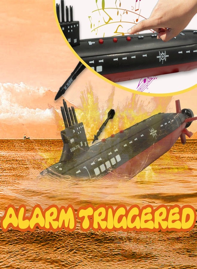 OTONOPI Toy Submarine Military Toy Naval Ship with Launching Function Model Ship with Sound Effects Army Toy War Ship Play Set for Kids 16.5 Inches Boat with Display Stand - Image 4